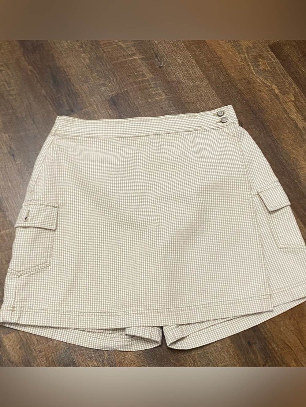 Vintage Bill Blass Jeanswear Women’s Beige/White Gingham Skort Size 10